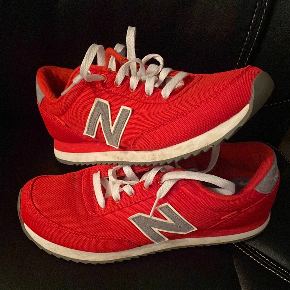 New Balance Red and Gray Athletic Shoes